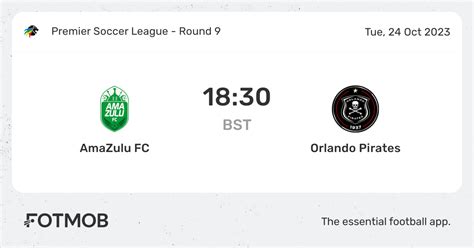 Orlando Pirates vs AmaZulu FC live score, H2H and lineups.